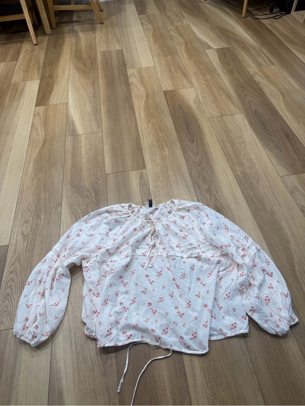 Universal Thread Lightweight White Floral Peasant Blouse 2X